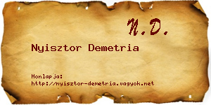 Nyisztor Demetria névjegykártya